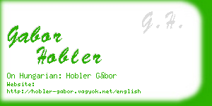 gabor hobler business card